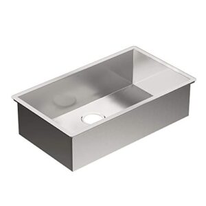moen g18180 1800 series 31-inch x 18-inch undermount 18 gauge stainless steel kitchen single bowl sink stainless steel