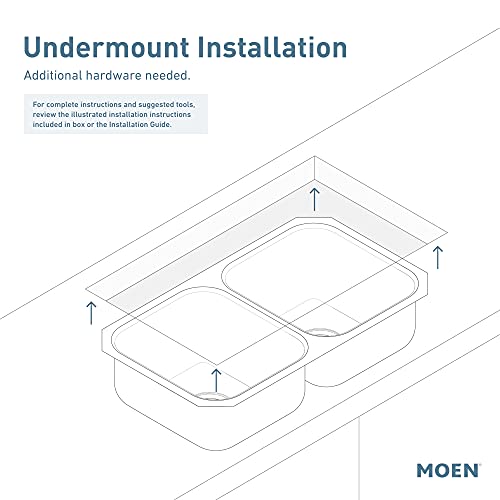 Moen G18180 1800 Series 31-Inch x 18-Inch Undermount 18 Gauge Stainless Steel Kitchen Single Bowl Sink Stainless Steel