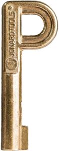 jonard tools, ttk-225, p key, for self lock pedestal lock, brass, gold, 1 count (pack of 1)