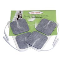 premium electrode pads for tens 10 packs of 4 electrodes each 2.0" x 2.0" with comfortable white cloth us made gel adhesive by eco-patch®
