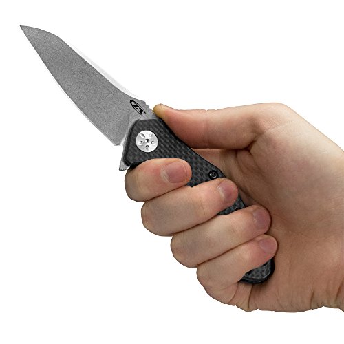 Zero Tolerance 0770CF Folding Knife; 3.25” High-Performance Crucible S35VN Steel Blade, Stonewashed Finish, Carbon Fiber Handle, SpeedSafe Assisted Opening, Liner Lock, Reversible Pocketclip; 3 OZ , black