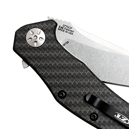 Zero Tolerance 0770CF Folding Knife; 3.25” High-Performance Crucible S35VN Steel Blade, Stonewashed Finish, Carbon Fiber Handle, SpeedSafe Assisted Opening, Liner Lock, Reversible Pocketclip; 3 OZ , black