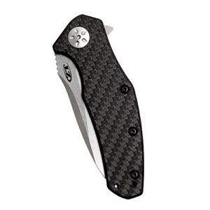 Zero Tolerance 0770CF Folding Knife; 3.25” High-Performance Crucible S35VN Steel Blade, Stonewashed Finish, Carbon Fiber Handle, SpeedSafe Assisted Opening, Liner Lock, Reversible Pocketclip; 3 OZ , black