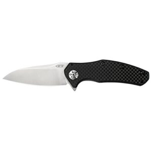 Zero Tolerance 0770CF Folding Knife; 3.25” High-Performance Crucible S35VN Steel Blade, Stonewashed Finish, Carbon Fiber Handle, SpeedSafe Assisted Opening, Liner Lock, Reversible Pocketclip; 3 OZ , black