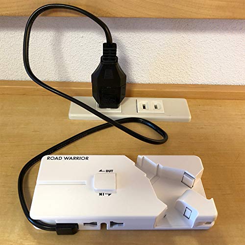 ROAD WARRIOR 3-Outlet Travel Universal Power Strip with European Plug, Compact, Designed in Japan, EU to US Adapter Does not Convert Voltage-RW47WH