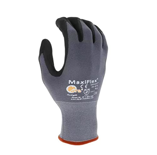 ATG 34-874/L MaxiFlex Ultimate - Nylon, Micro-Foam Nitrile Grip Gloves - Black/Gray - Large - 12 Pair Per Pack