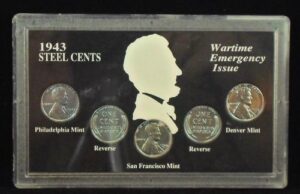 uncirculated 1943 steel cents wartime emergency issue set