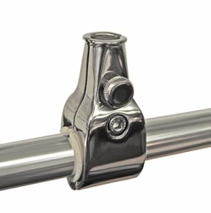 taylor made flag pole socket rail mount for 7/8" to 1" rails with 1" flag staff — perpendicular mount with adjustable angle - secure fit - made in the usa from t304 stainless-steel — 2020109091