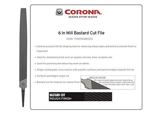 Corona FE405506BC0CD Mill Bastard Cut File Carded, 6-Inch