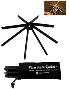 hibbard enterprises - fire lighter spider - outdoor fire starter for kindling and maintaining campfire, fire spider tool.