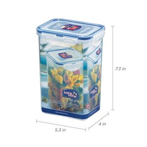 (Pack of 3) LOCK & LOCK Airtight Rectangular Tall Food Storage Container 43.96-oz / 5.49-cup