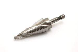 temo m35 cobalt spiral flute step drill, 12 size from 3/16 inch to 7/8 inch, 1/4 inch hex shank