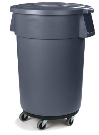 Tiger Chef Commercial 5 Caster Trash Can Dollies, 18-inch by 6-inch, Black Plastic Dolly with Casters, Perfect Fit for Round Trash Cans, Waste Container Dollies Trash Dolly (2 Pack)