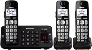 panasonic kx-tge243b dect 6.0 expandable digital cordless answering system, 3 handsets,black