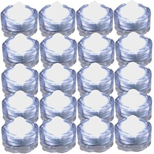 jytrend super bright led floral tea light submersible lights for party wedding (white, 20 pack)