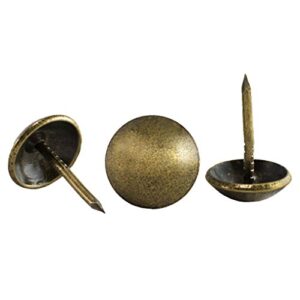 Decotacks 100 Pcs/Box Upholstery Tacks Upholstery Nails ∅7/16" Head x 1/2" Long Shank Antique Brass DX0511AB