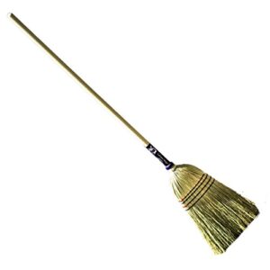 authentic hand made all broomcorn broom (54-inch/medium)