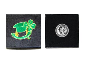 my lucky coin – 1960 jefferson nickel – gem proof condition – in a “luck of the irish” gift box