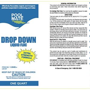 Pool Mate 1-2440-02 Drop Down Liquid Flocculant for Swimming Pools, 1-Quart, 2-Pack (Package May Vary)