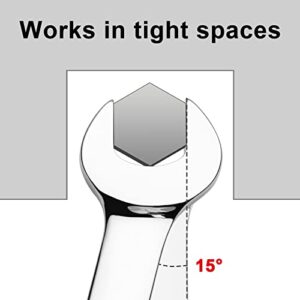 Jetech 13mm Ratcheting Combination Wrench - Metric Industrial Grade Cr-V Steel Gear Spanner in Polished Chrome Finish