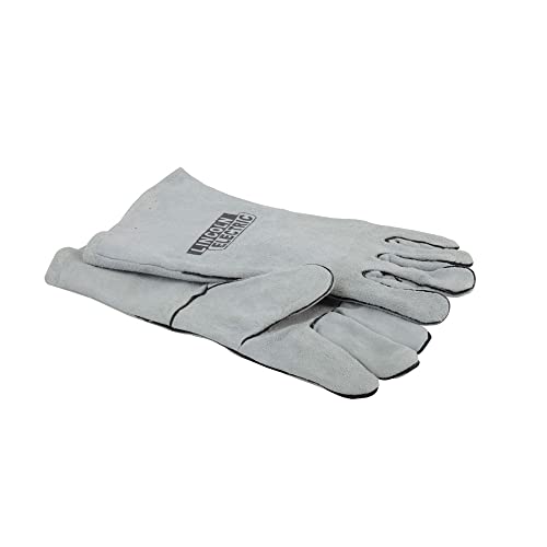 Lincoln Electric Leather Welding Gloves KH641, Premium Hand Protection from Welder and Cutting Torch Heat, Commercial Quality, Cotton Lined, Gauntlet Cuff, Unisex, Grey, One Size