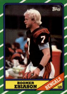 1986 topps football rookie card #255 boomer esiason mint