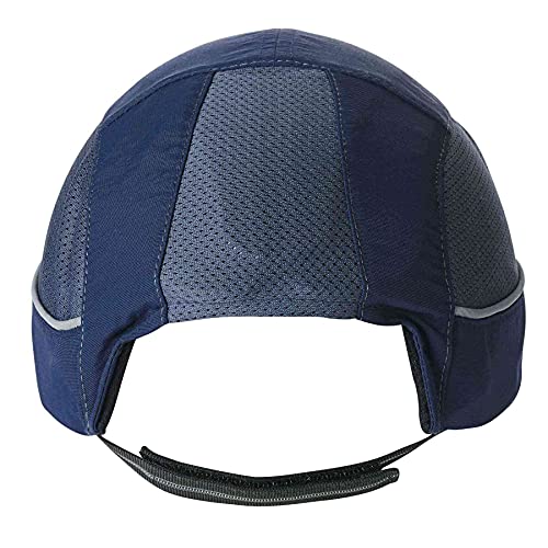 Ergodyne Safety Bump Cap, Baseball Hat Style, Comfortable Head Protection, Long Brim, Skullerz 8950, Navy Blue, Long