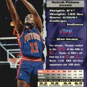 1993 Stadium Club Basketball Card (1993-94) #149 Isiah Thomas