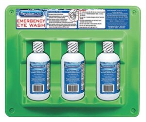 physicianscare by first aid only 24-308 wall mountable eye wash station with triple 8 oz bottle, 13.5" l x 3" w x 11.5" h