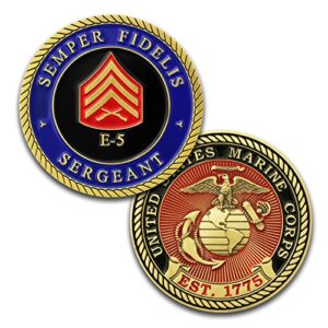 marine corps e5 challenge coin! usmc sgt rank military coin. sergeant challenge coin! designed by marines for marines - officially licensed product!