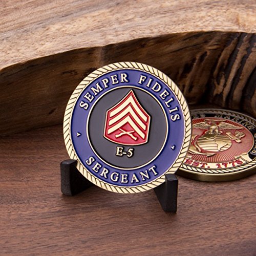 Marine Corps E5 Challenge Coin! USMC SGT Rank Military Coin. Sergeant Challenge Coin! Designed by Marines for Marines - Officially Licensed Product!