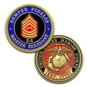 marine corps e8 challenge coin! usmc msgt rank military coin. master sergeant challenge coin! designed by marines for marines - officially licensed product!