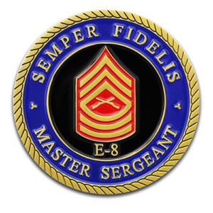 Marine Corps E8 Challenge Coin! USMC MSgt Rank Military Coin. Master Sergeant Challenge Coin! Designed by Marines for Marines - Officially Licensed Product!