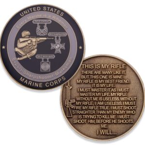 Marine Corps Rifleman Creed Challenge Coin - USMC Military Coin - Officially Licenced Product Designed By Marines FOR Marines. USMC Challenge Coin