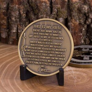 Marine Corps Rifleman Creed Challenge Coin - USMC Military Coin - Officially Licenced Product Designed By Marines FOR Marines. USMC Challenge Coin