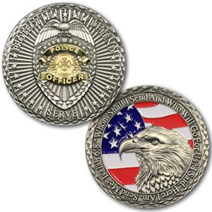 police officer dedication challenge coin! law enforcement custom coin, unreal two tone 3d challenge coin! solid brass die struck police department challenge coin!