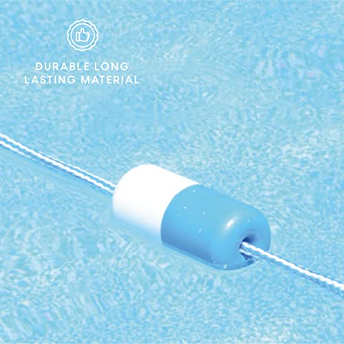 Milliard Preassembled Pool Rope -Adjustable Length- 16-20ft Floating Cordon Pool Safety Divider with Floats, Hooks and FID