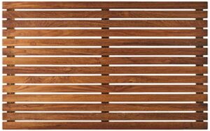bare decor zen spa shower or door mat in solid teak wood and oiled finish, 31.5 by 19.5-inch