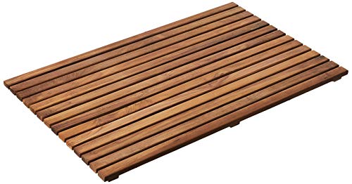 Bare Decor Zen Spa Shower or Door Mat in Solid Teak Wood and Oiled Finish, 31.5 by 19.5-Inch