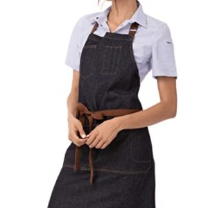 Chef Works Unisex Memphis Bib Apron, Indigo Blue, One Size