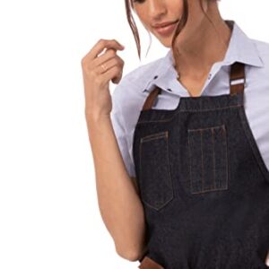 Chef Works Unisex Memphis Bib Apron, Indigo Blue, One Size