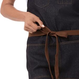 Chef Works Unisex Memphis Bib Apron, Indigo Blue, One Size