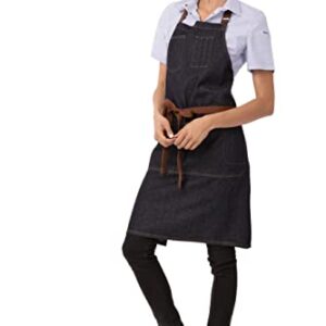 Chef Works Unisex Memphis Bib Apron, Indigo Blue, One Size