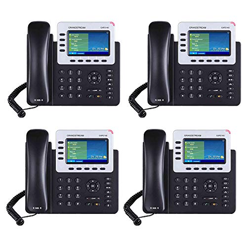 Grandstream GXP2140 4-Line IP Phone, 4.3 LCD, PoE, Bluetooth. Bundle of 4