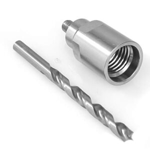 1" x 8 tpi bottle stopper chuck with pilot hole drill bit. designed to mount a bottle stopper blank to your lathe without using a jaw chuck. for use with 3/8” x 16tpi bottle stoppers