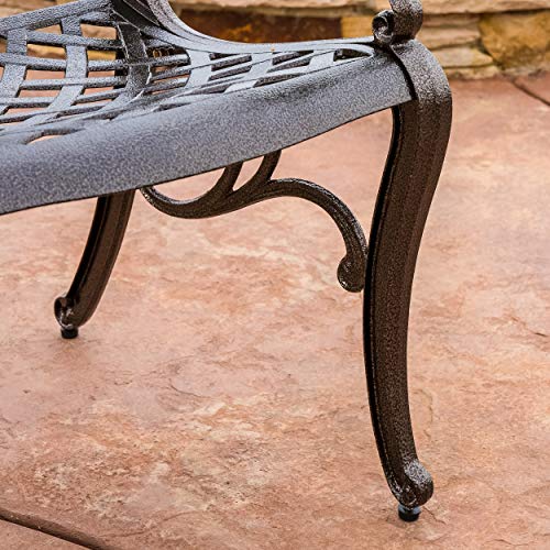 Christopher Knight Home Sarasota Outdoor Cast Aluminum Outdoor Chairs, 2-Pcs Set, Hammered Bronze