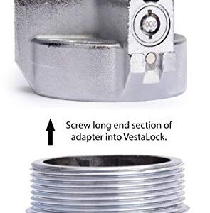 Flow Security Systems | VersaLock | Vented Locking Fuel Tank Cap | For Transfer Tanks & Above Ground Commercial Tanks | Prevents Theft & Secures Fuel Tanks | Includes Adapter | FSS 754