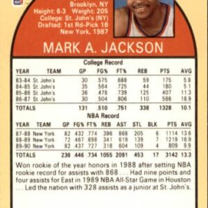 1990 Hoops Basketball Card (1990-91) #205 Mark Jackson Mint