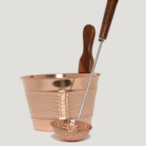 Luxury Finnish Sauna Bucket in Copper Including Matching Ladle