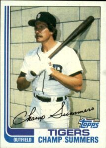 1982 topps baseball card #369 champ summers